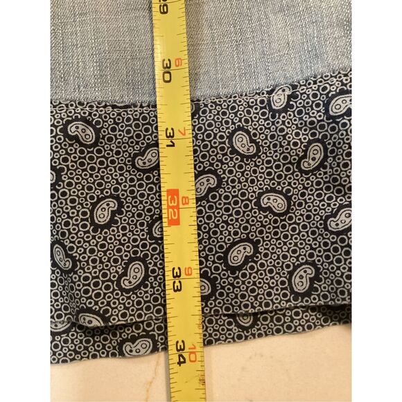 Old Navy Womens Denim Overall Skirt Skirtall Sz M Paisley Hem - Picture 5 of 8